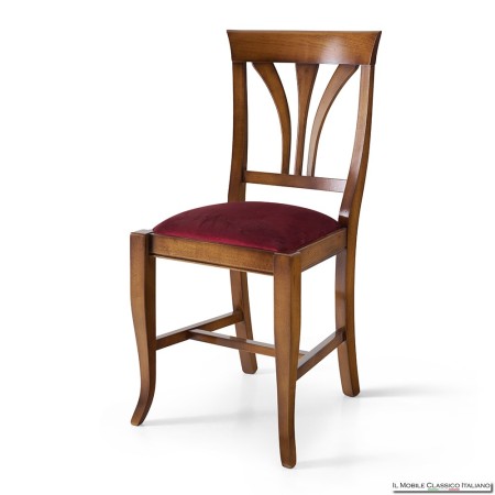 Classic upholstered chair in wood