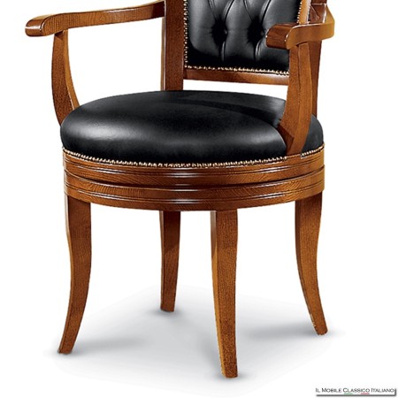 Sedia girevole per ufficio in pelle