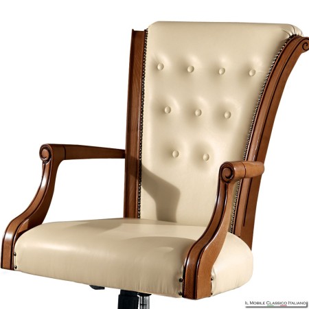 Poltrona ufficio girevole in pelle