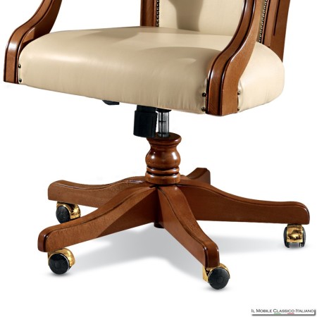 Poltrona ufficio girevole in pelle