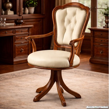 Sedia da ufficio girevole in pelle