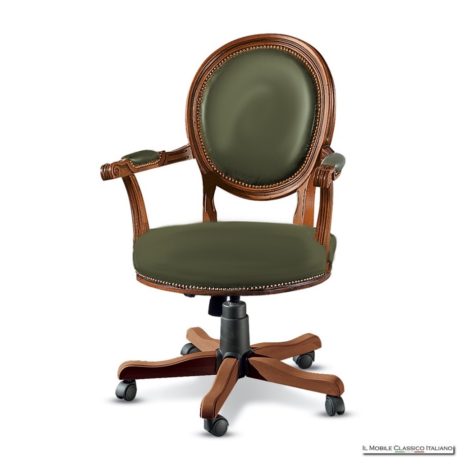 Sedia da ufficio con ruote imbottita