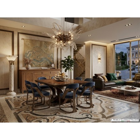 Creencia de estilo Empire 200 cm con incrustaciones decorativas