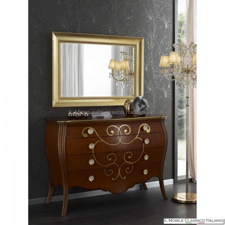 Antique gold leaf rectangular mirror