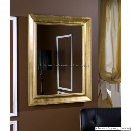 Specchio cornice oro rettangolare