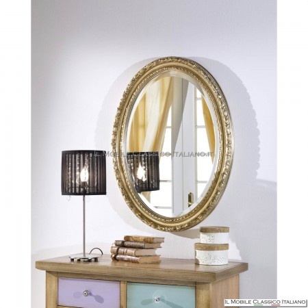 Miroir ovale doré