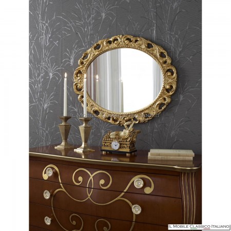 Handcrafted oval mirror