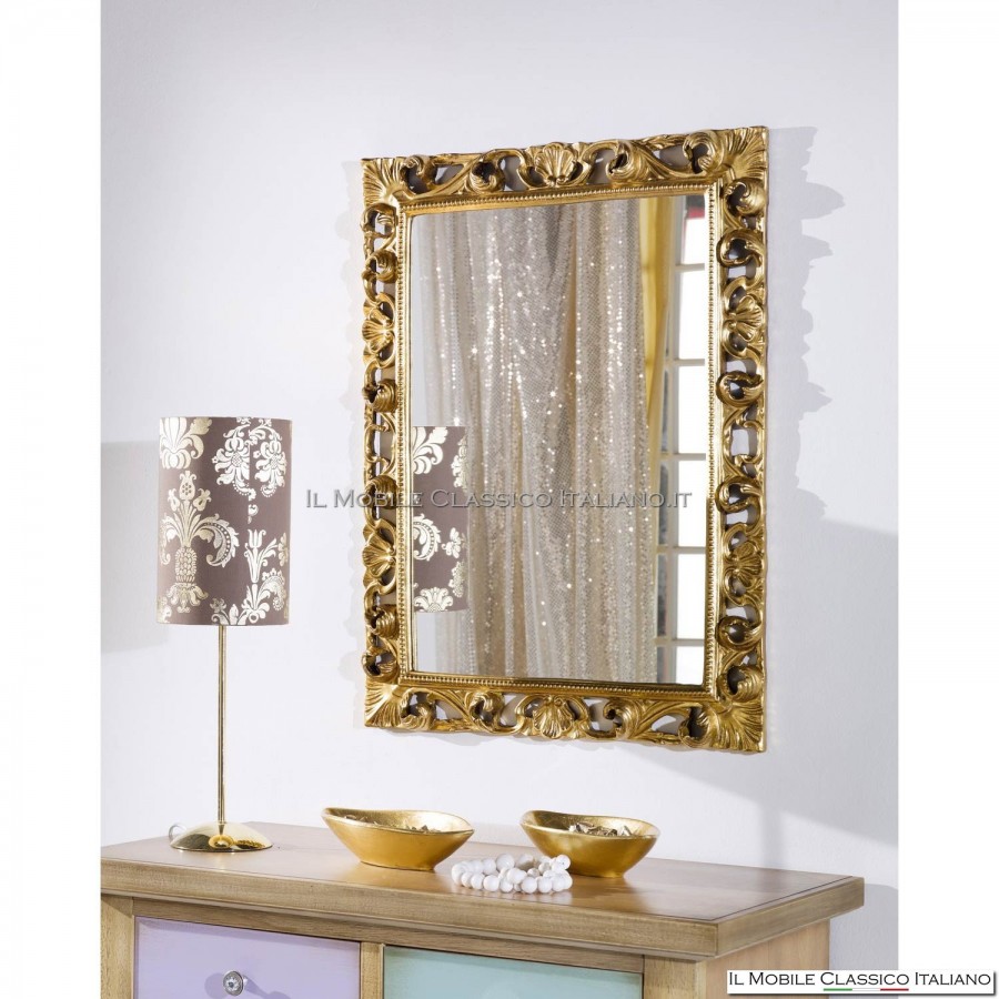 miroir baroque à la feuille d'or