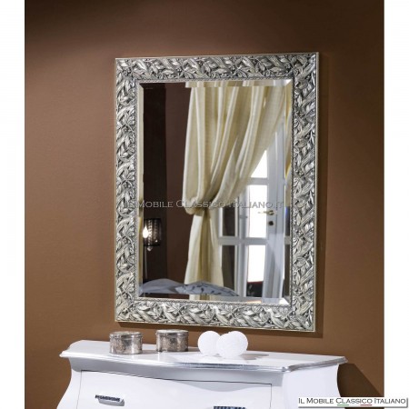 Classic rectangular carved mirror