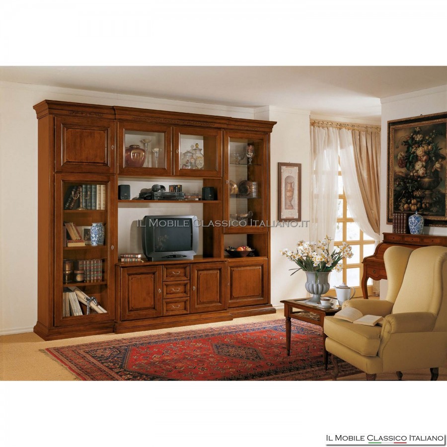 mueble de tv con librería clásica mueble de tv con librería clásica