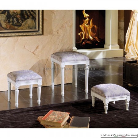 pouf blanc de style classique