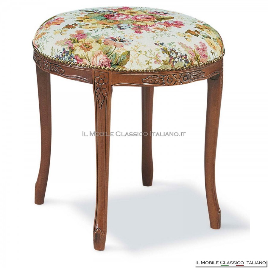 Pouff stool upholstered in solid wood art. 165