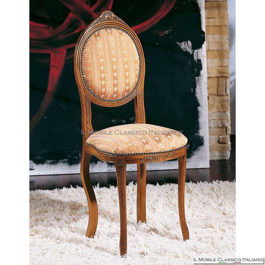 Upholstered chair in solid wood art. 118