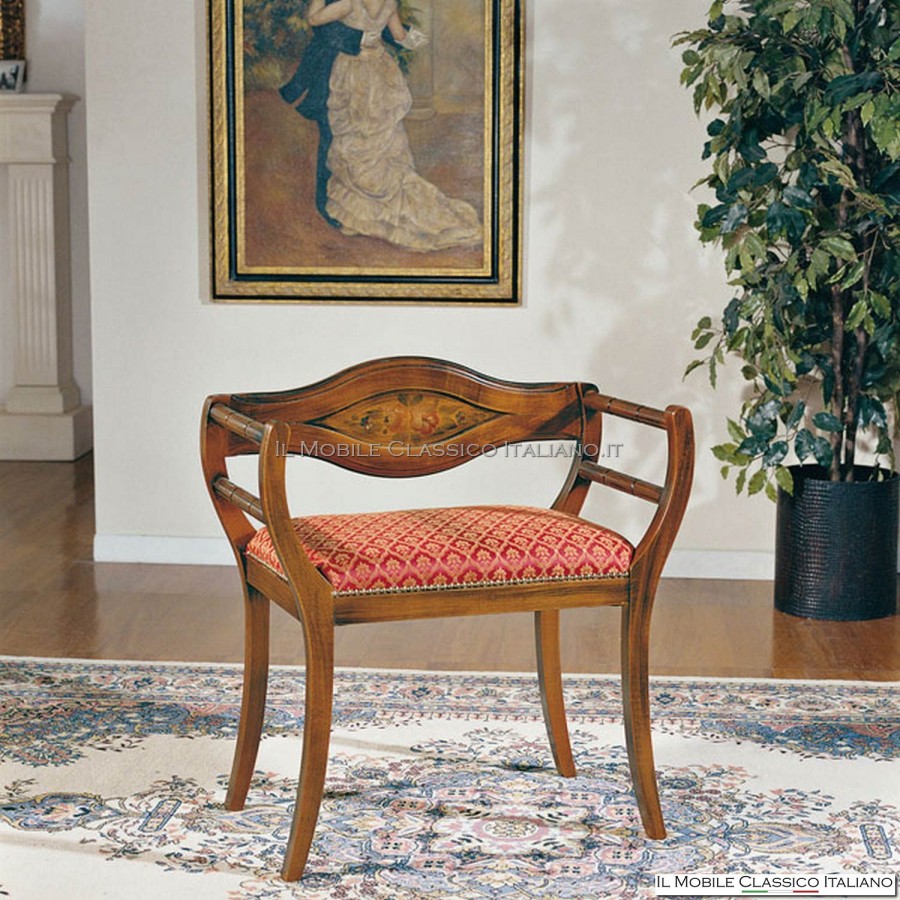 Upholstered armchair in solid wood art. 179
