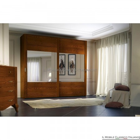 Wardrobe with 2 smooth sliding doors with mirrors art. 4642/280