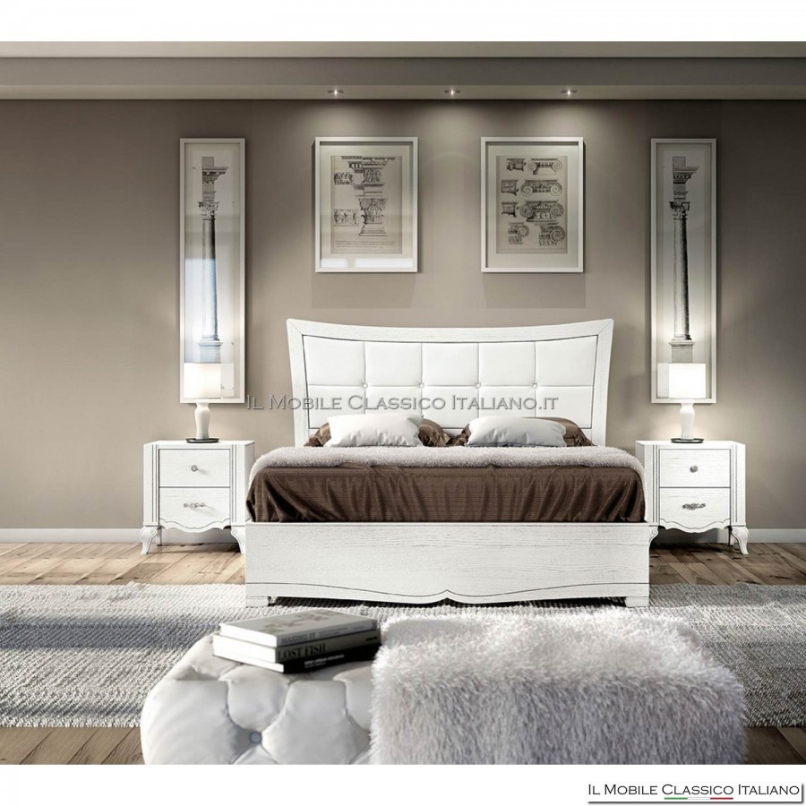Cama con cabecero tapizado - The Italian Classic Furniture