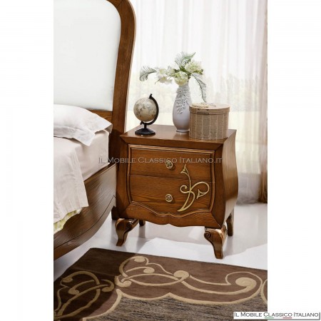 Comodino 2 cassetti con decoro art. 4572
