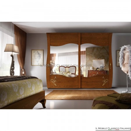 Wardrobe with 2 sliding doors with mirrors and decoration art. 4575/291