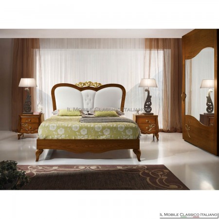 Letto sagomato con intaglio ed imbottitura art. 4577/160