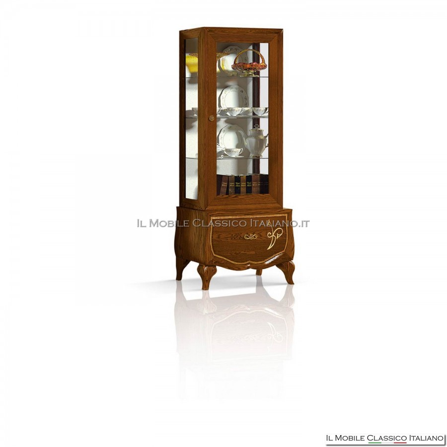 Vitrina 1 puerta 1 cajón con decoración art. 4508 / derecho