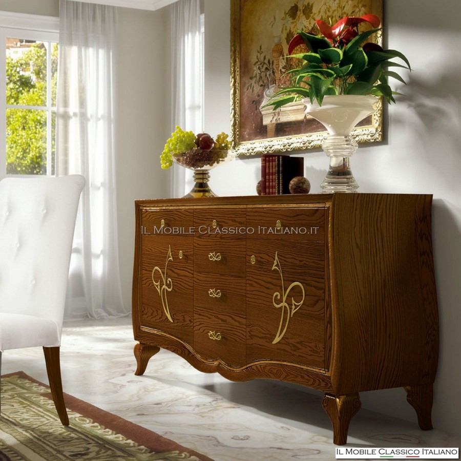 Credenza 2 ante con decoro 6 cassetti art. 4510 Credenza 2 ante con decoro 6 cassetti art. 4510