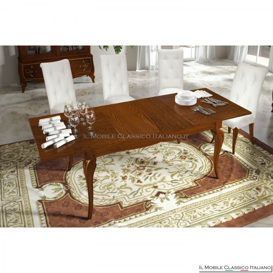 Table extensible rectangulaire avec 2 rallonges internes art. 4511