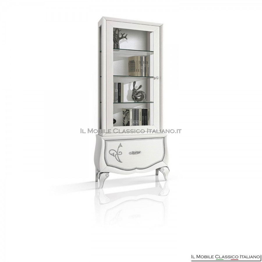 Vitrina 1 puerta 1 cajón con decoración art. 4530 / izquierda