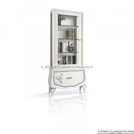 Vetrina 1 anta 1 cassetto con decoro art. 4529/dx