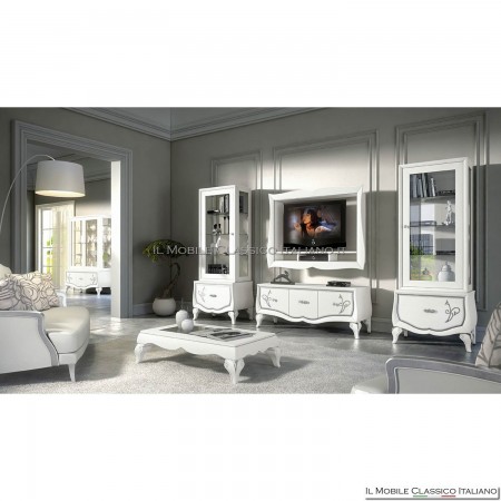 porta tv foglia argento