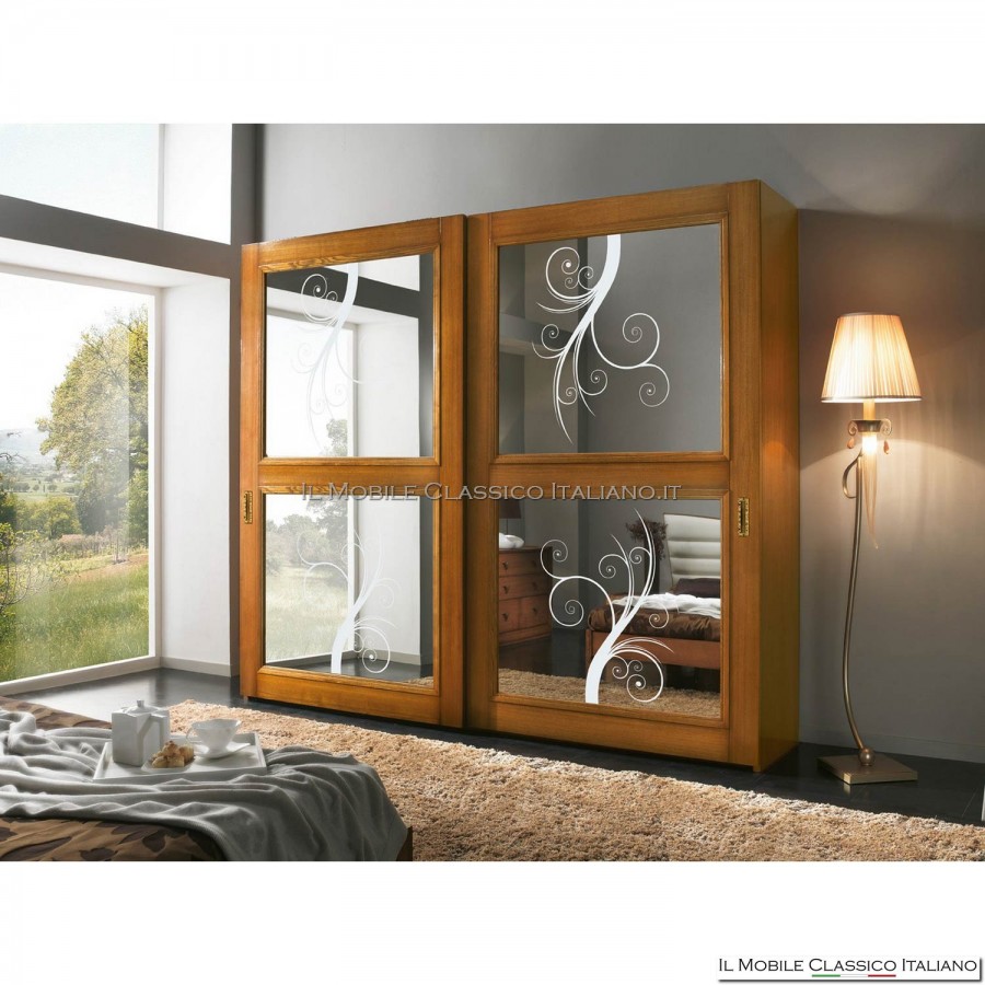 Kleiderschrank, Kleiderschrank mit 2 Schiebetüren Art. 4069/280