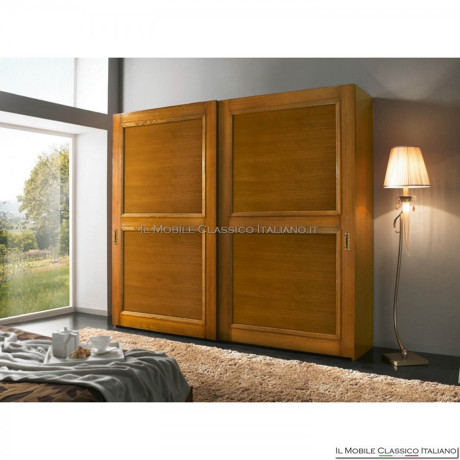 Wardrobe, wardrobe with 2 wooden sliding doors art. 4068/240 Wardrobe, wardrobe with 2 wooden sliding doors art. 4068/240