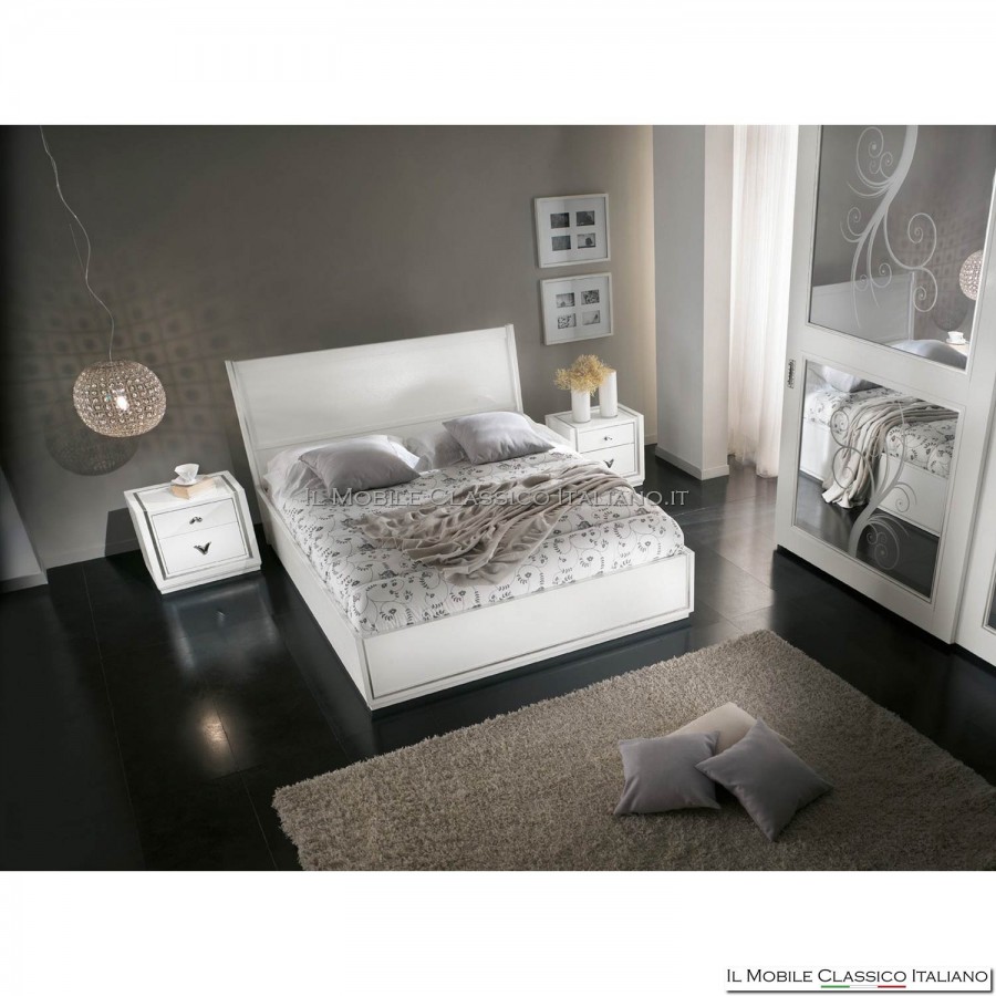 Letto con testata legno e giroletto art. 4031/cont/160