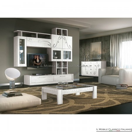 Tavolino rettangolare con piano in cristallo art. 4216