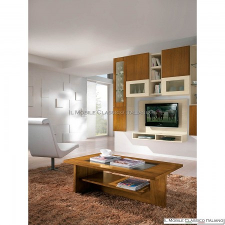 Rechteckiger Couchtisch mit Glasplatte art. 4011