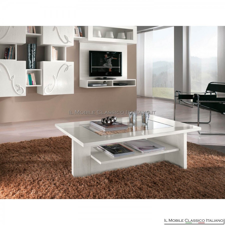 Rectangular coffee table with glass top art. 4009 Rectangular coffee table with glass top art. 4009