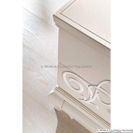Classic white bedside table