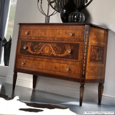 Cassettone Maggiolini intarsiato en olivo - Il Mobile Classico Italiano