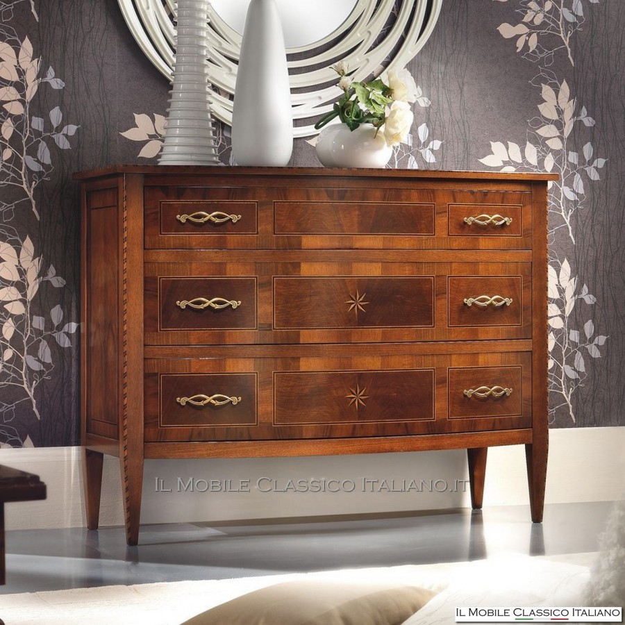 Shaped chest of drawers