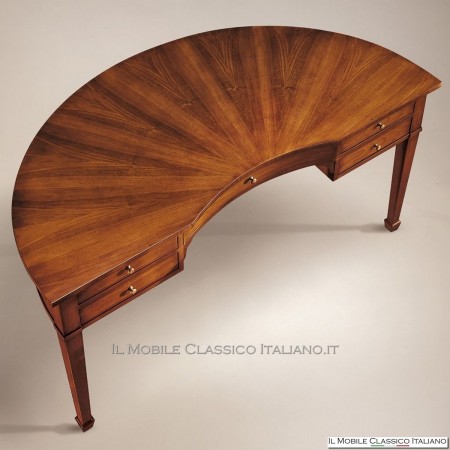 Scrivania a mezzaluna in Noce con piano in Noce cod. 678N