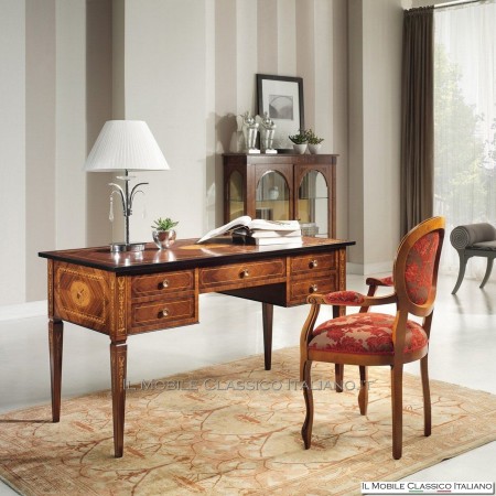 Scrivania Maggiolini in Bois de Violette con intarsio cod. 468