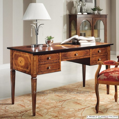 Bureau Maggiolini en Bois de Violette avec incrustation de morue. 468