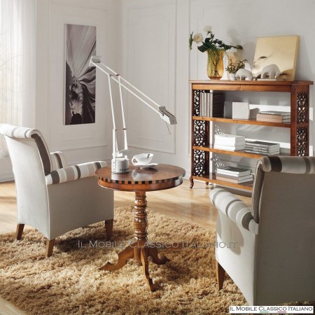 Round coffee table with star inlay cod. 583