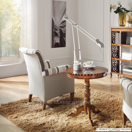 Tavolino rotondo con intarsio stella cod. 583