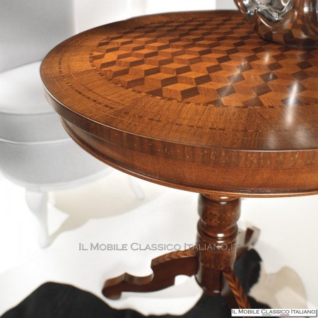 Tavolino rotondo con rombi cod. 531
