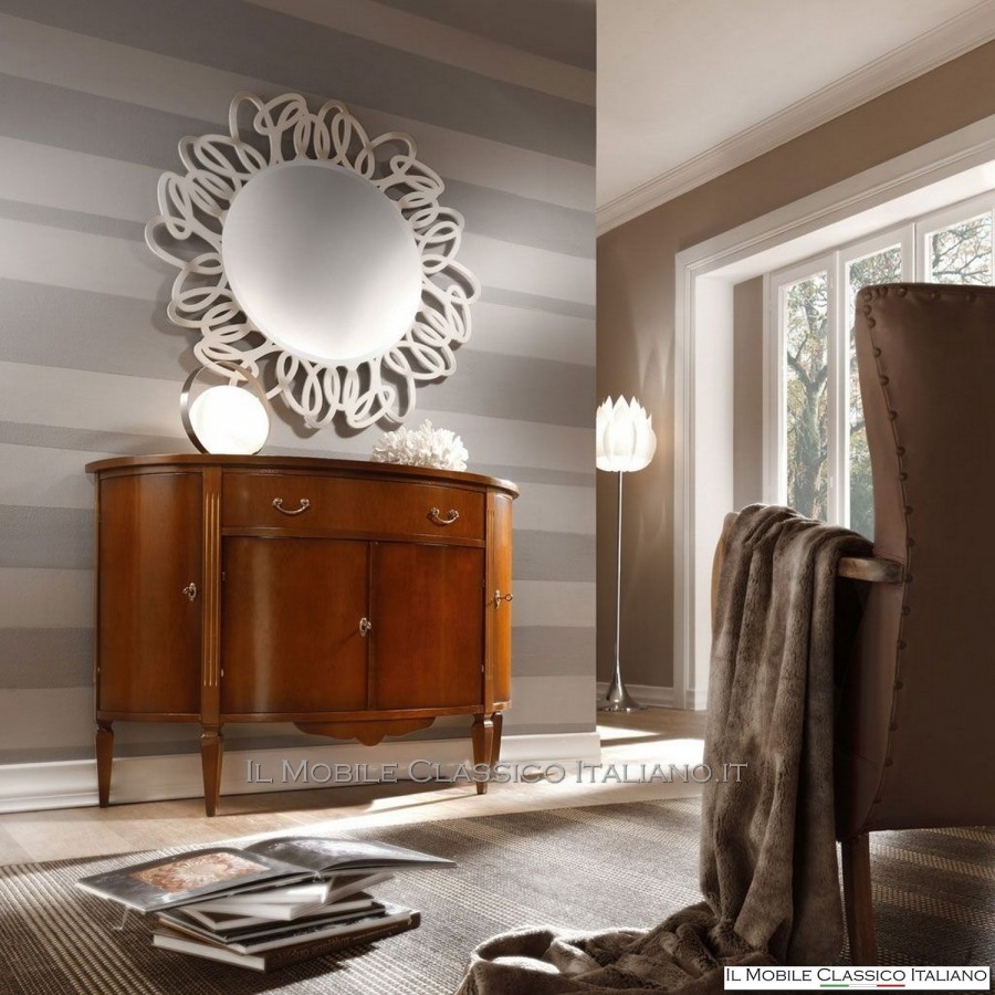 Espejo perforado redondo contemporáneo