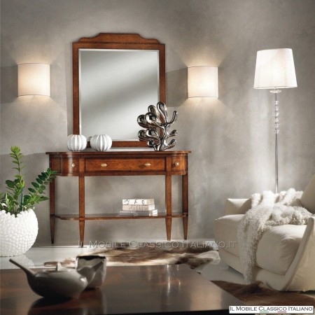 Oak burl mirror with beveled mirror cod. 619