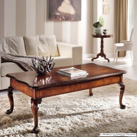 Mesita rectangular en fresno brezo con 2 cajones y banda de nogal cod. 641