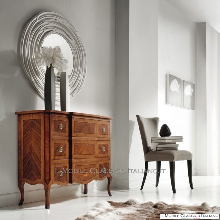 Zeitgenössischer runder handgeschnitzter Spiegel