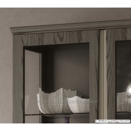 Vitrine 2 portes en frêne