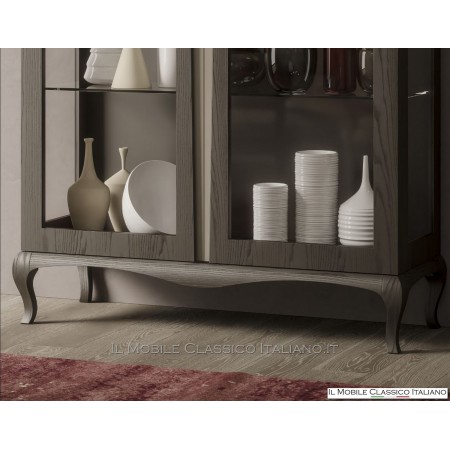 Vitrine 2 portes en frêne